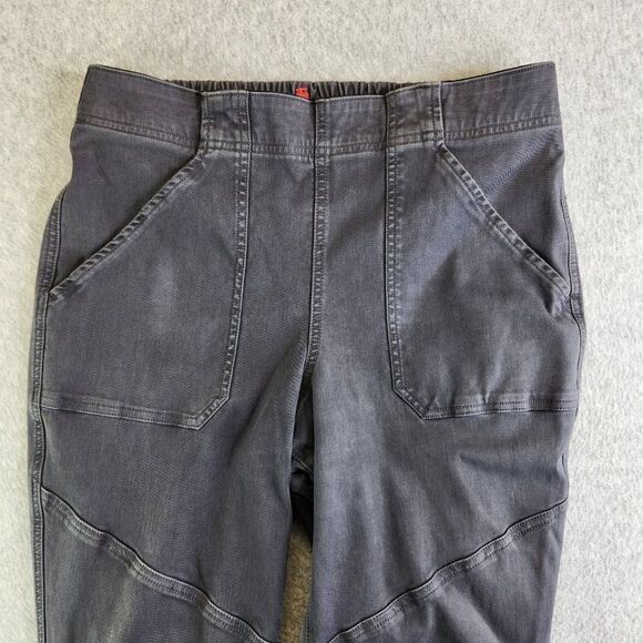 Spanx Jogger Pants Womens Large Gray Stretch Twill Cargo Zip Ankles Shaping - Picture 2 of 16